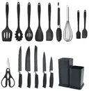 Фото 5 — Кухонний набір ножів та аксесуарів Kitchenware Set, 20 предметів ∙ Інструменти для кухні з підставкою та обробною дошкою