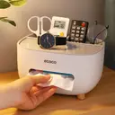 Фото 4 — Настольный органайзер Ecoco Tissue с диспенсером для салфеток и отсеками для удобного хранения аксессуаров
