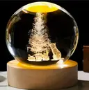 Фото 1 — Декоративный Новогодний 3D ночник Хрустальный Шар 8 см · Настольная лампа - светильник с 3D эффектом с новогодней тематикой