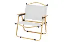 Фото 1 — Стілець туристичний складаний з металевим каркасом та дерев'яними підлокітниками • Розкладне крісло для відпочинку