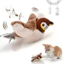 Photo 1 — Интерактивная игрушка «Птичка» для кошек с USB зарядкой • Мягкая щебечущая игрушка «Птичка» с крыльями GiGwi Melody
