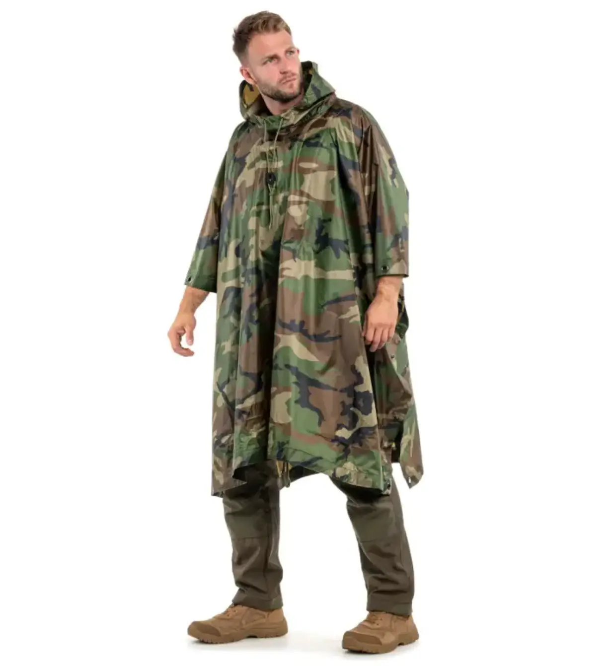Дождевик Raincoat Камуфляж D -1 • Тактический дождевик камуфляж плащ-палатка пончо с капюшоном
