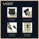 Фото 4 — Машинка для стрижки VGR V-901 • Триммер для волос с дисплеем и 4 насадками 1600 мАч