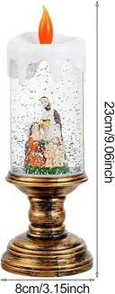 Фото 2 — Новорічний сніжний світильник-декор LED Свічка HC-G032 ∙ Святковий LED-світильник HC-G032 з ефектом снігопаду та музикою