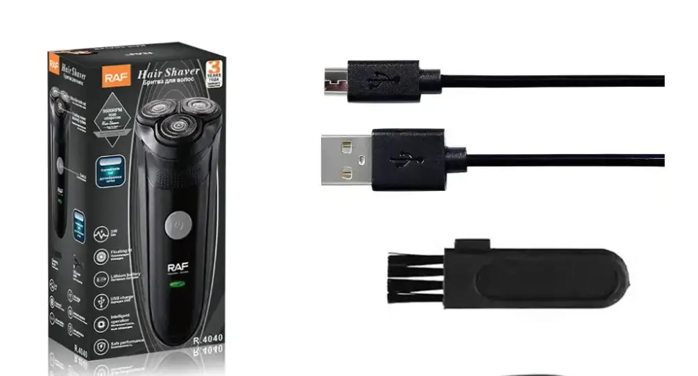 Бритва RAF R-4040 USB чорна 3Вт