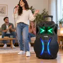 Фото 2 — Портативна акумуляторна колонка ZPX Audio 7783 Bluetooth, USB, SD, FM  з LED-підсвічуванням та мікрофоном