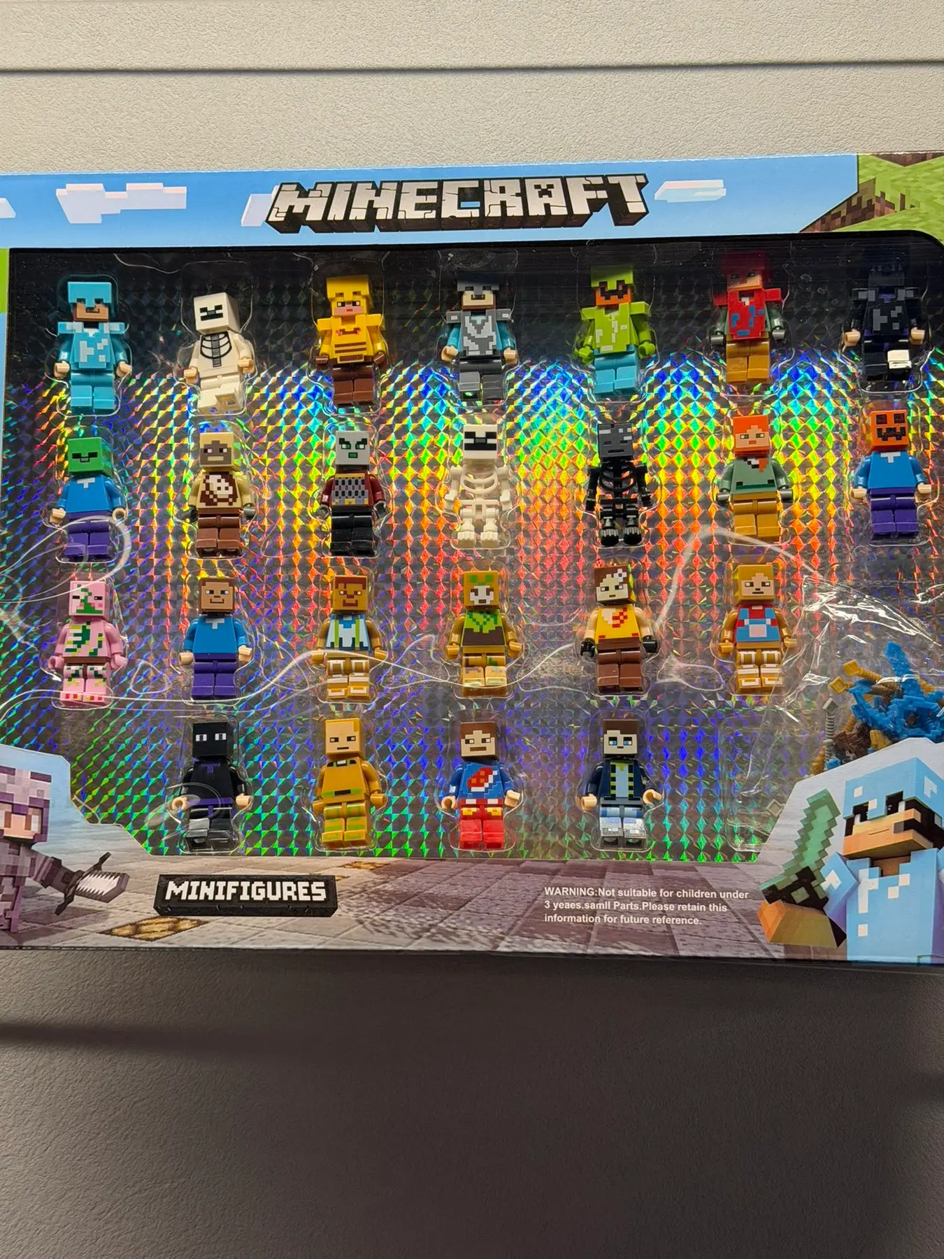 Minecraft Mini Figures Set, 24 pcs with Weapons