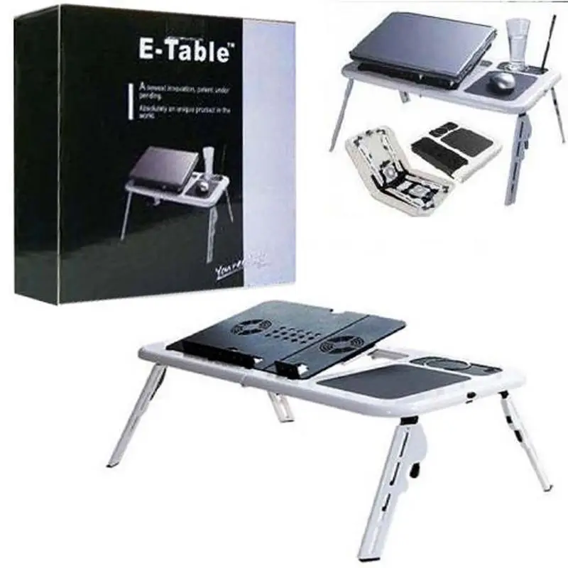 Стіл-підставка для ноутбука E-Table з охолодженням, регулюванням нахилу та висоти