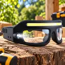 Фото 1 — Защитные очки с LED-подсветкой и датчиком движения / Аккумуляторные очки с фонарем LED COB BL HP 2608