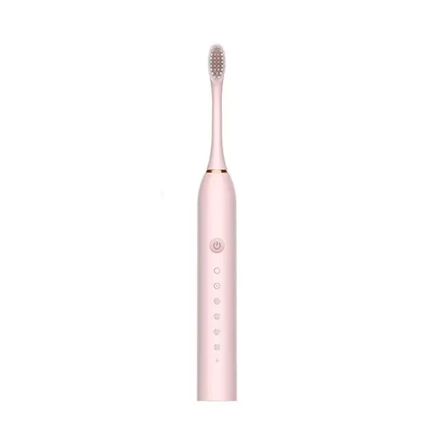 Електрична зубна щітка Sonic Toothbrush Х-3, ультразвукова, акумуляторна, 4 насадки, рожева
