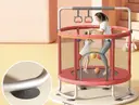 Фото 3 — Красный Детский батут с боксерской грушей и гамаком / Детский игровой центр 4в1 — батут, гамак, груша и кольца