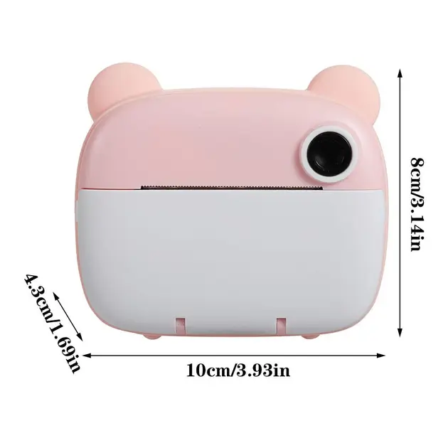 Kids instant print digital camera with thermal printer M&A-2000, pink