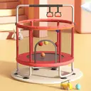 Фото 6 — Красный Детский батут с боксерской грушей и гамаком / Детский игровой центр 4в1 — батут, гамак, груша и кольца
