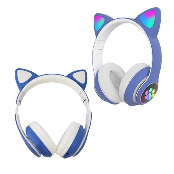 Навушники бездротові Cat STN-28 з мікрофоном, FM радіо, Bluetooth, сині