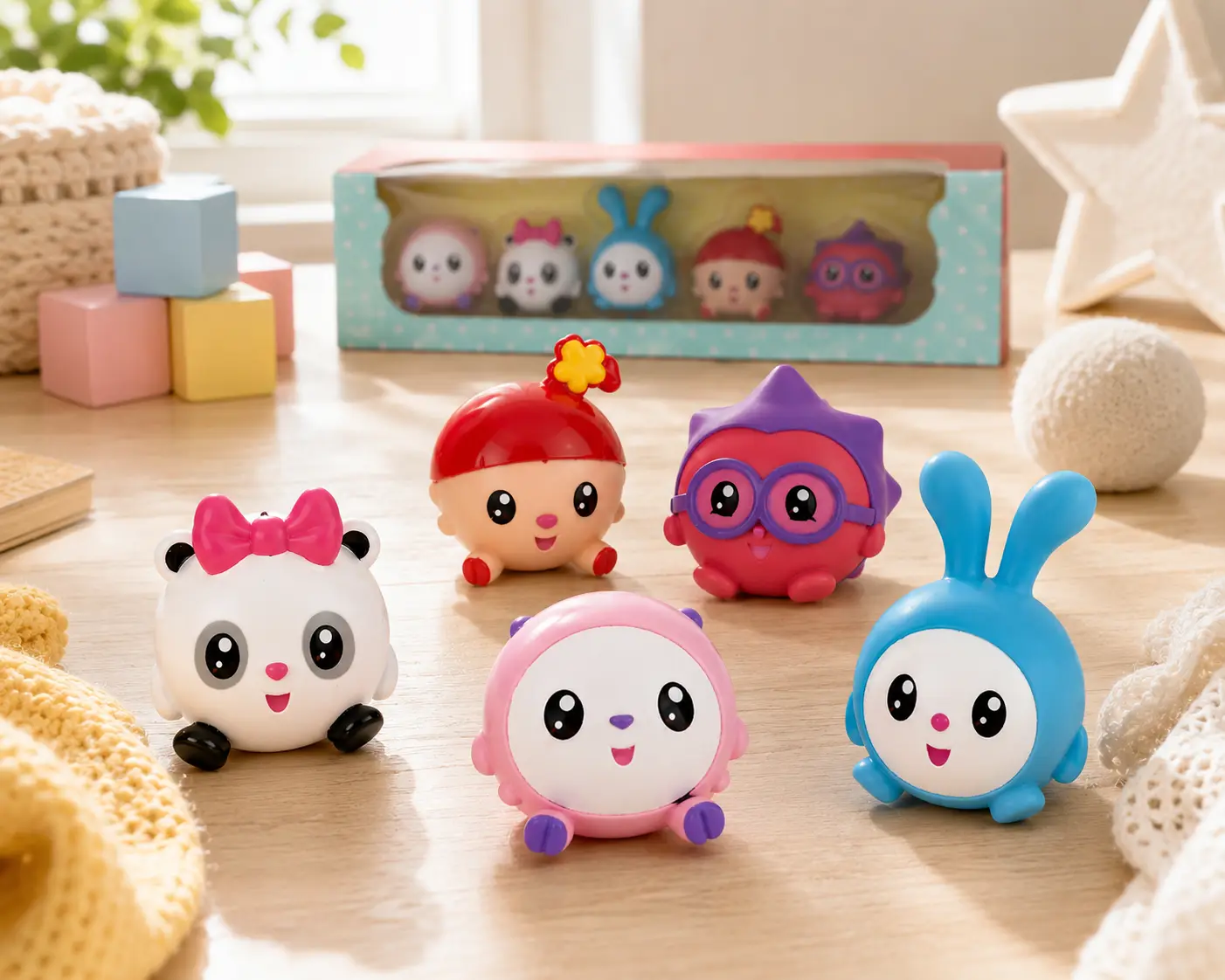 Bath toy figures set Malysharyky, 5 pieces