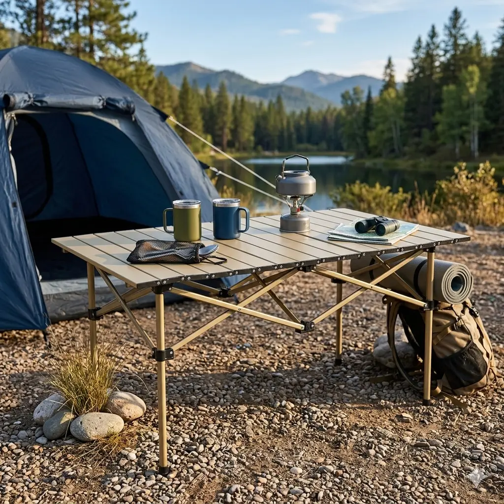 Folding Table Universal AND10485-3, 95x55x50 cm, for Picnic