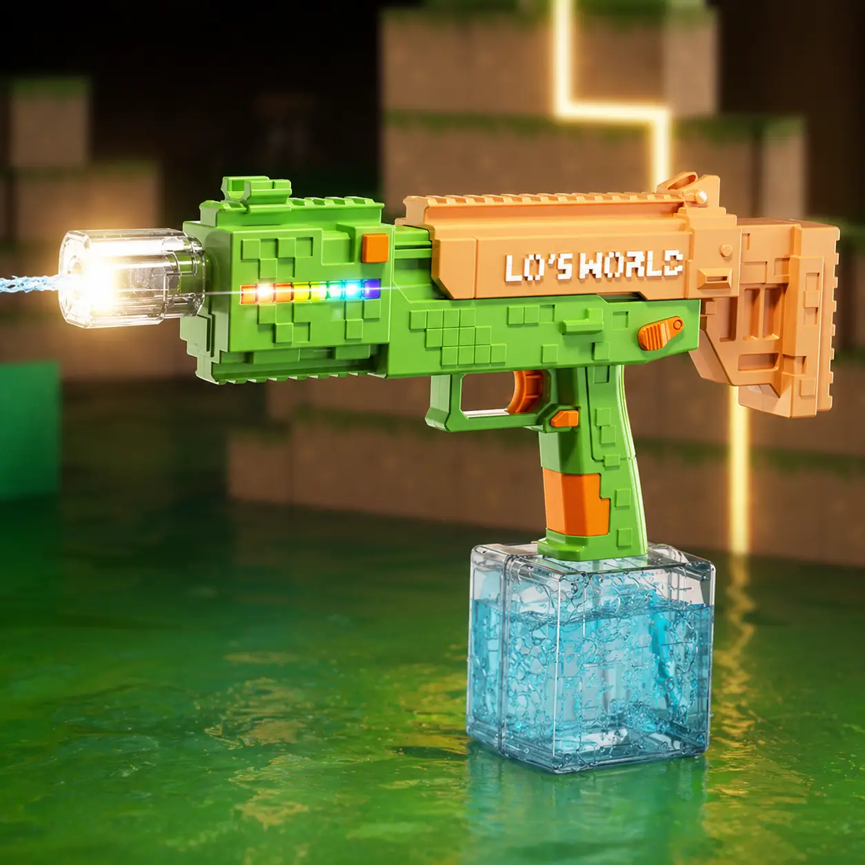 Водяний електричний пістолет-автомат Electric Water Gun зі світлом та баком для води