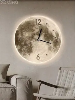 Wall clock "Moon" NCH-40-40 with LED backlight, Arabic numerals+dots