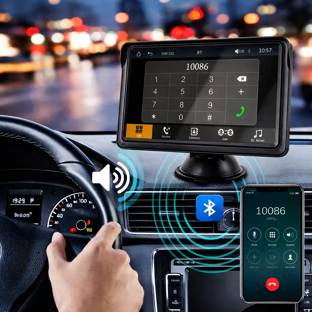 Екран автомобільний бездротовий CarPlay 7" IPS сенсорний з Android Auto та GPS-навігацією