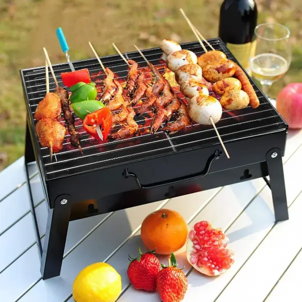 Складной барбекю-гриль портативный мангал BBQ Grill Portable A183, жаропрочный