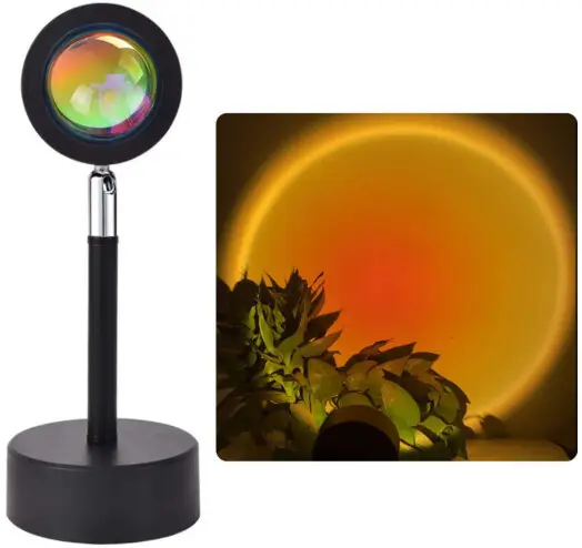 Проєкційний світильник Sunset Lamp з ефектом заходу сонця, сходу fm-23