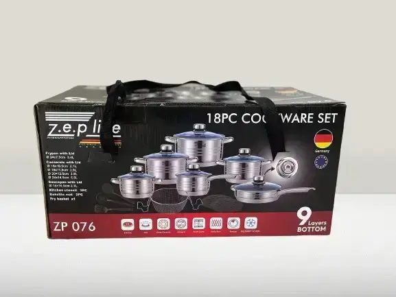 Cookware Set Zepline ZP-076 Stainless Steel, 18 pieces