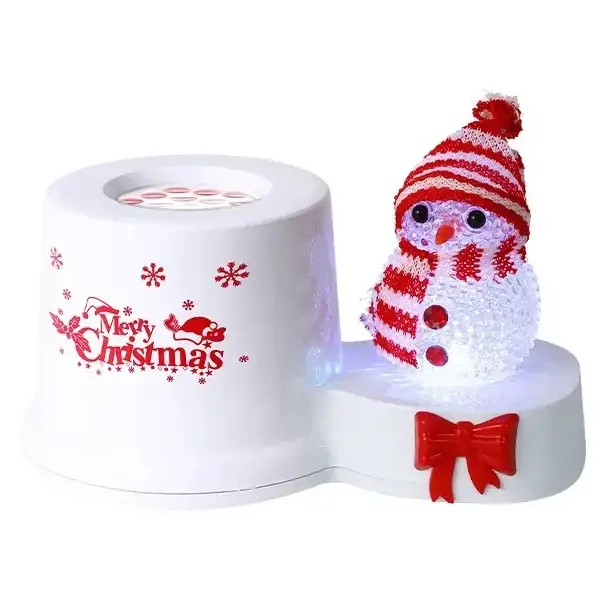 Ночник-проектор «Снеговик» на подставке, 3Вт LED, USB, 185x115x95мм, White/Red