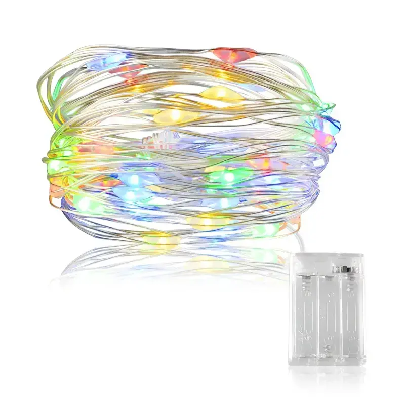 Светодиодная гирлянда на батарейках RD-302, 10 м, 100 LED, разноцветная
