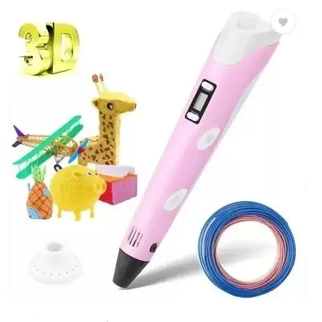 3D-Ручка 3Dpen з LCD Екраном Повний Набір Пластик Рожевий
