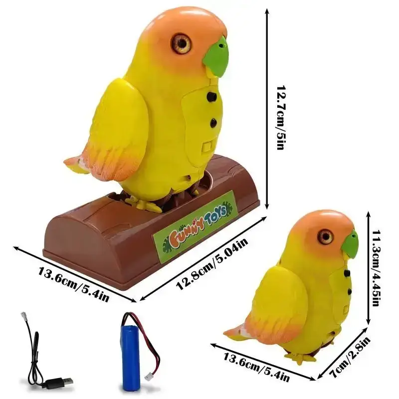 Попугай интерактивный Funny Parrot для речевых навыков TT8005 желтый