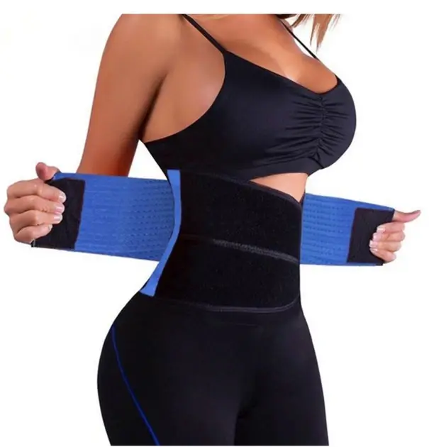 Пояс для похудения Hot Shapers Belt Power, на липучке, утягивающий, черно-синий