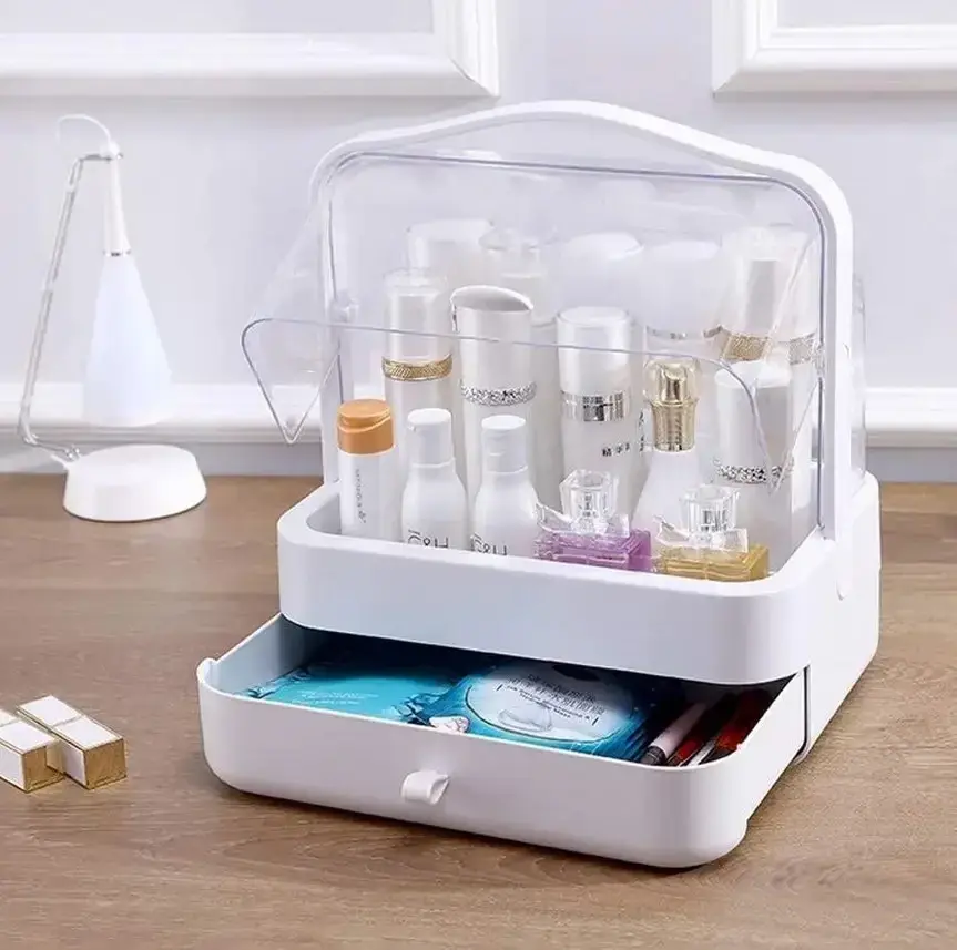 Органайзер для косметики YM206, 2 секції, Single Drawer, білий