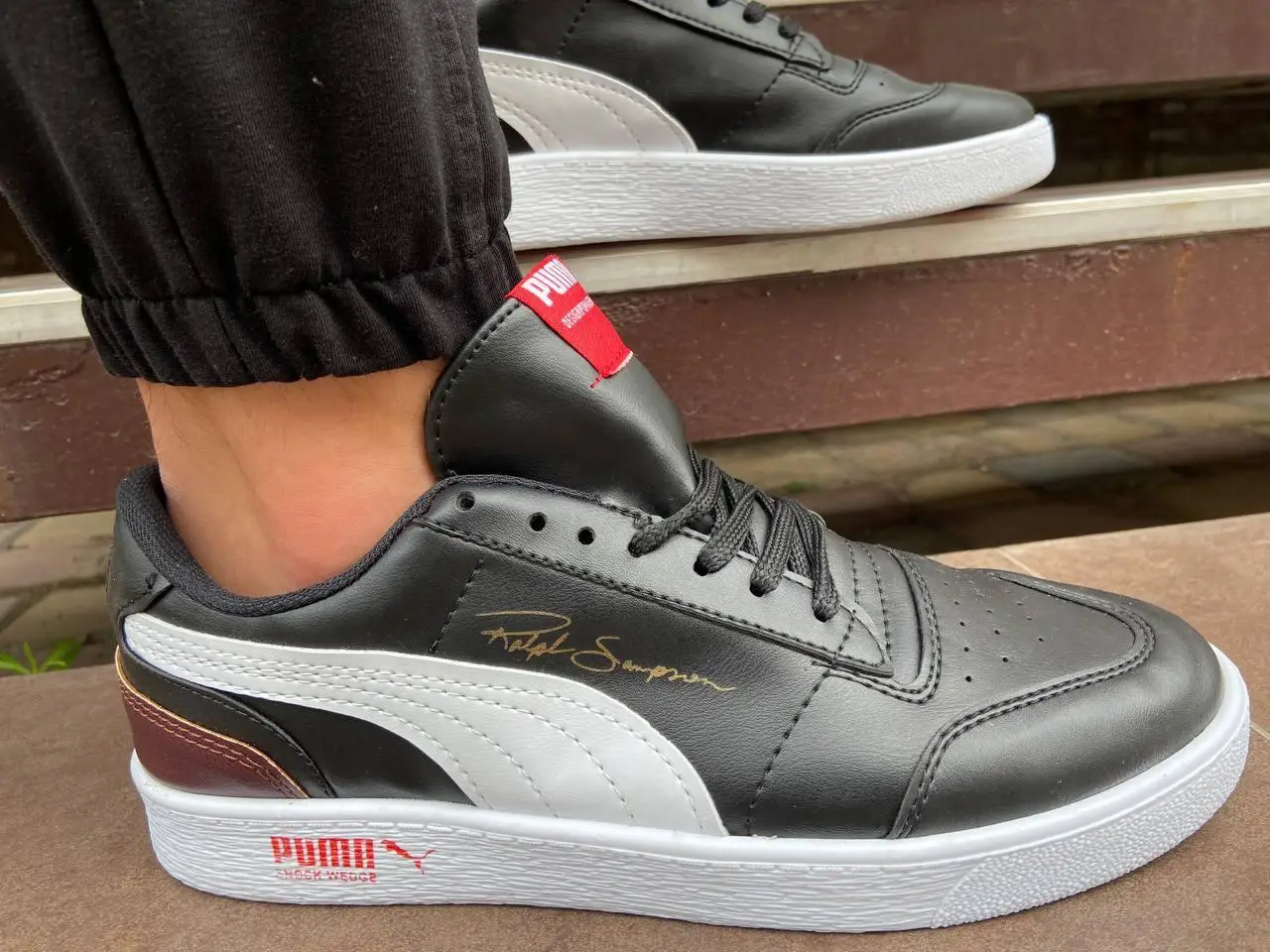 Мужские кеды Puma натуральная кожа Черный 40 размер .