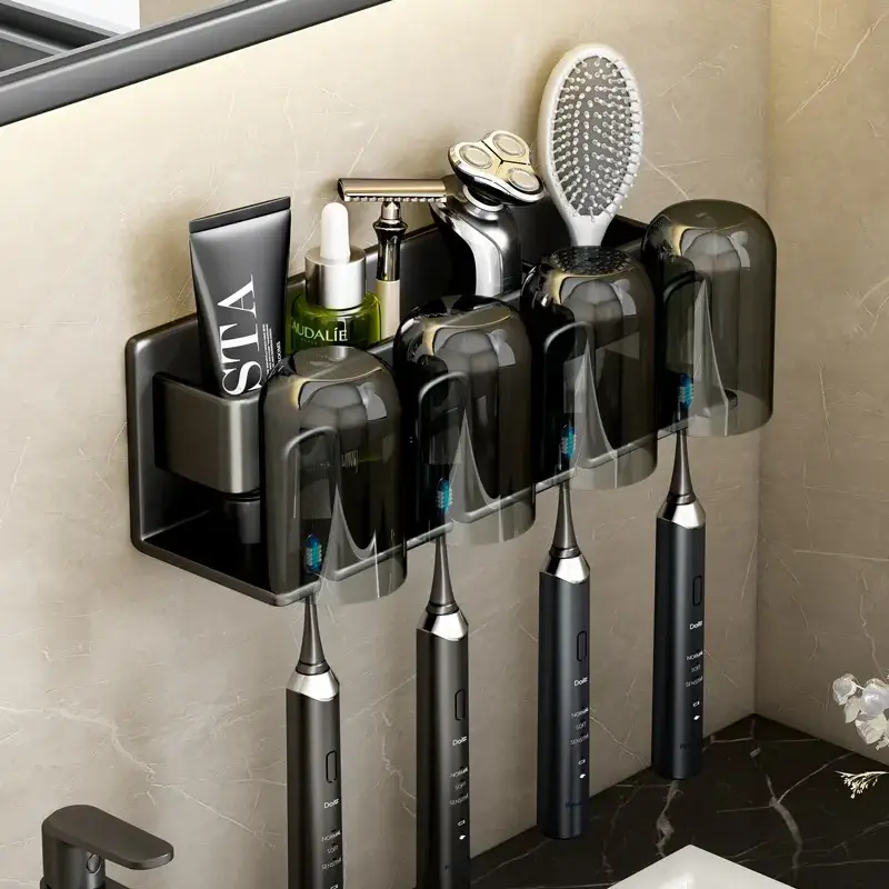 Toothbrush and toiletries holder