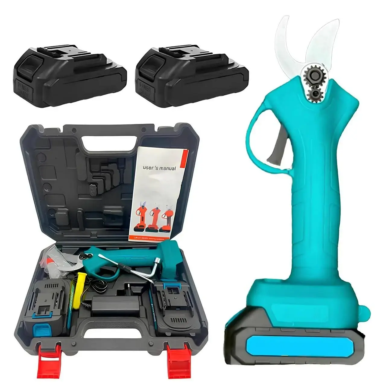 Cordless Pruning Shears with Case + 2 Batteries 21V, Crafting Tools