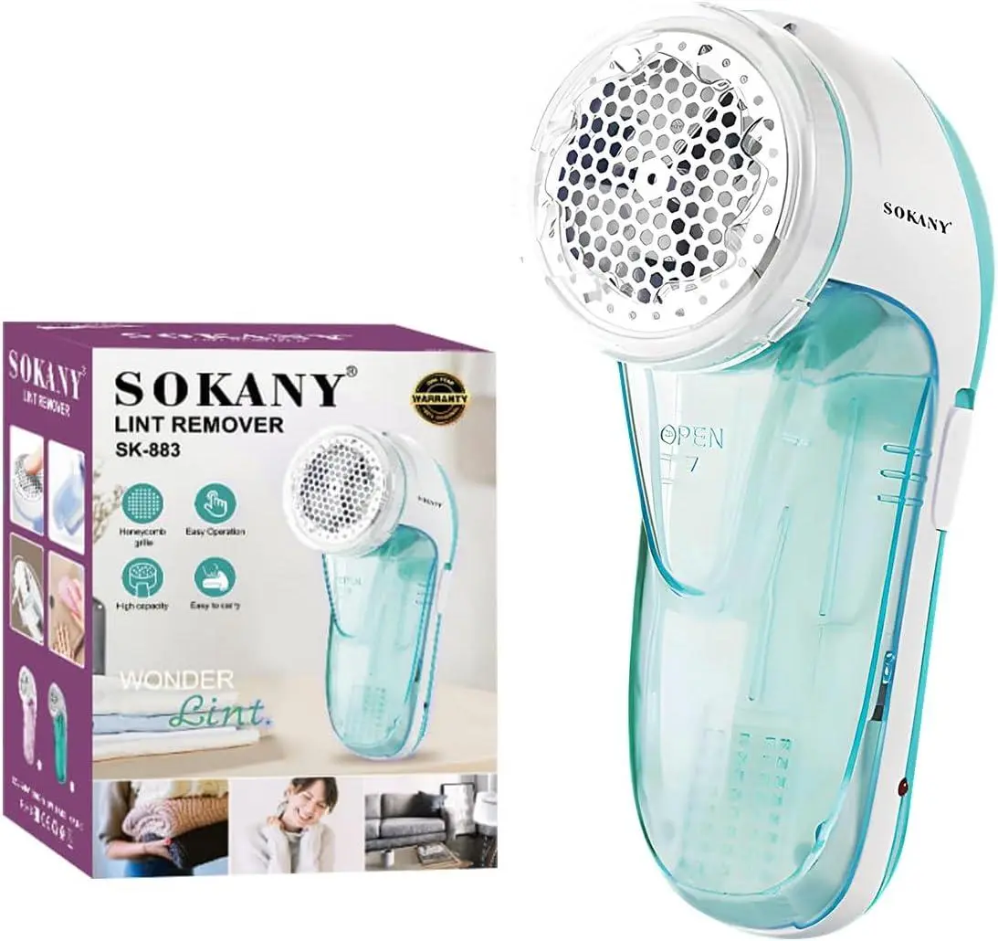 Машинка для видалення катишків та ворсу Sokany SK-883, акумуляторна, синя