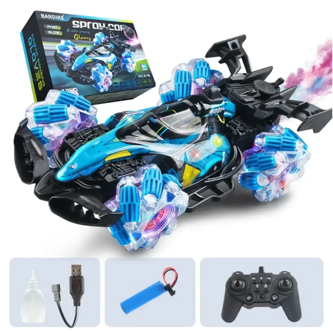 RC racing car with steam effect, light and sound 21016 blue