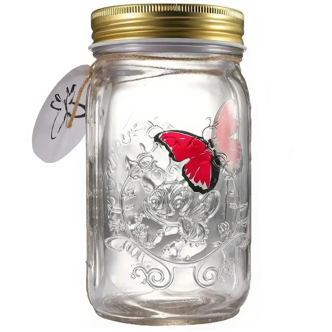 Ночник декоративный Бабочка в банке Butterfly, интерактивный, с подсветкой