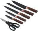 Photo 2 — Kitchen Knife Set on stand, 7 pieces, brown