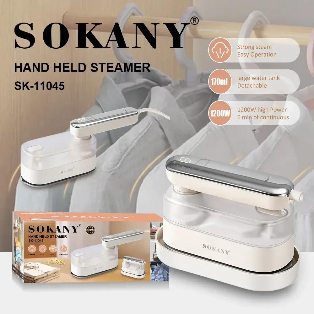 Праска для одягу SOKANY SK-11045 з керамічною підошвою, 1600 Вт, паровий удар