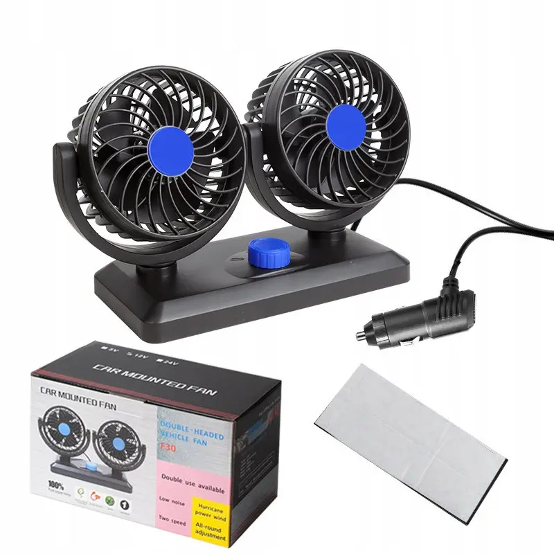 Вентилятор автомобільний CAR SMALL FAN F30, подвійний, на панель приборів, 12V