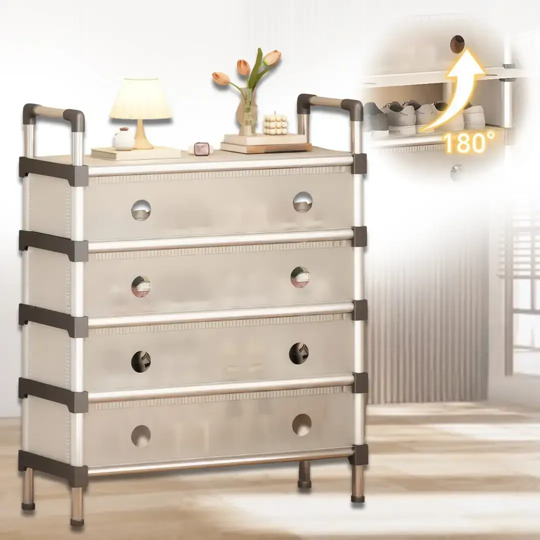 Floor 4-Tier Shoe Rack SKLM-25-LT6205, 100x62x29 cm