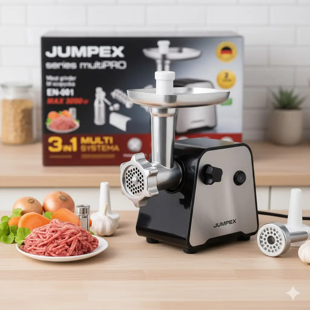 М'ясорубка 3в1 Jumpex Multi EN-001, 3000 Вт (м'ясорубка + тертка + шаткування)