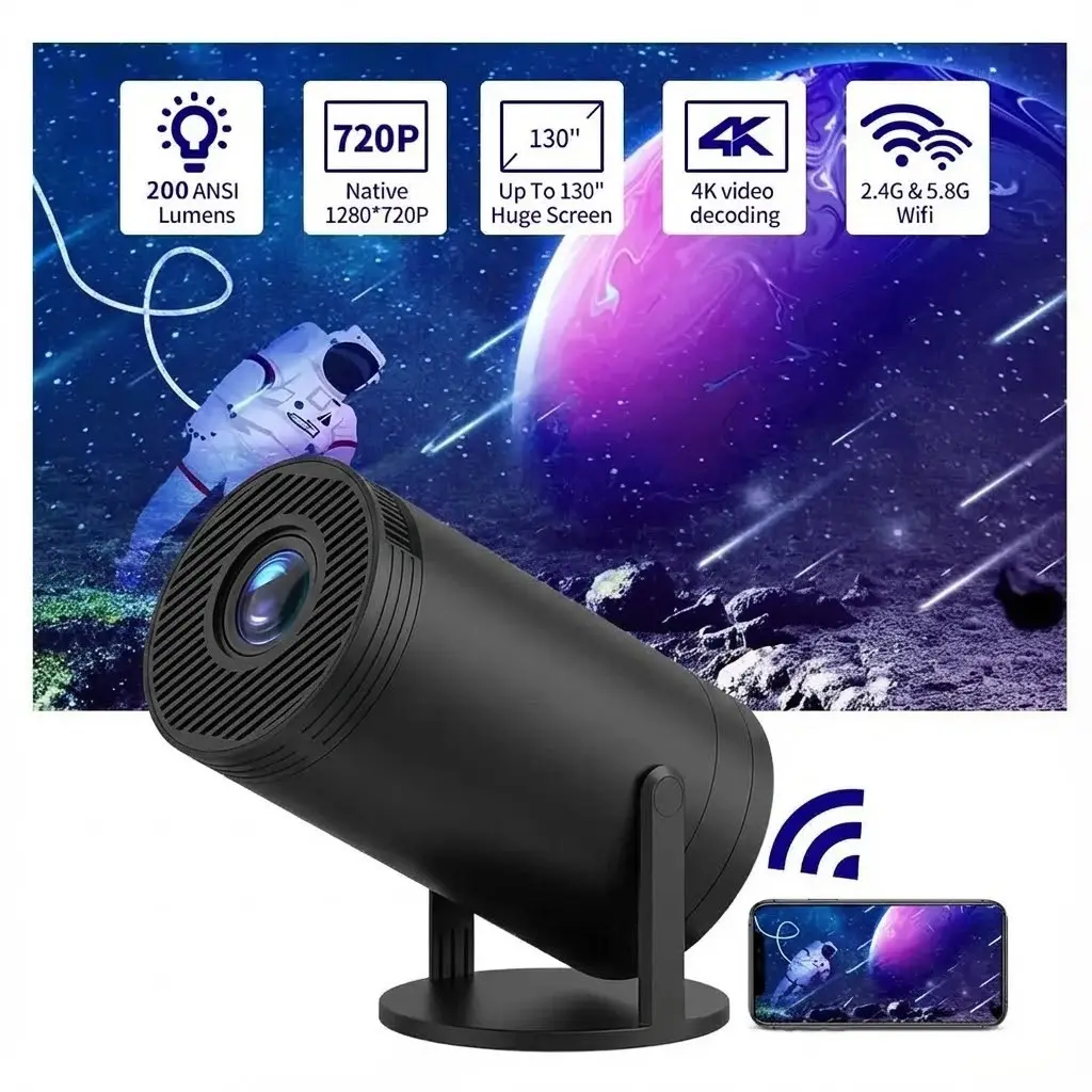 Мини-проектор Magcubic HY300, 4K UHD, чёрный, Android 12, Wi-Fi, Bluetooth