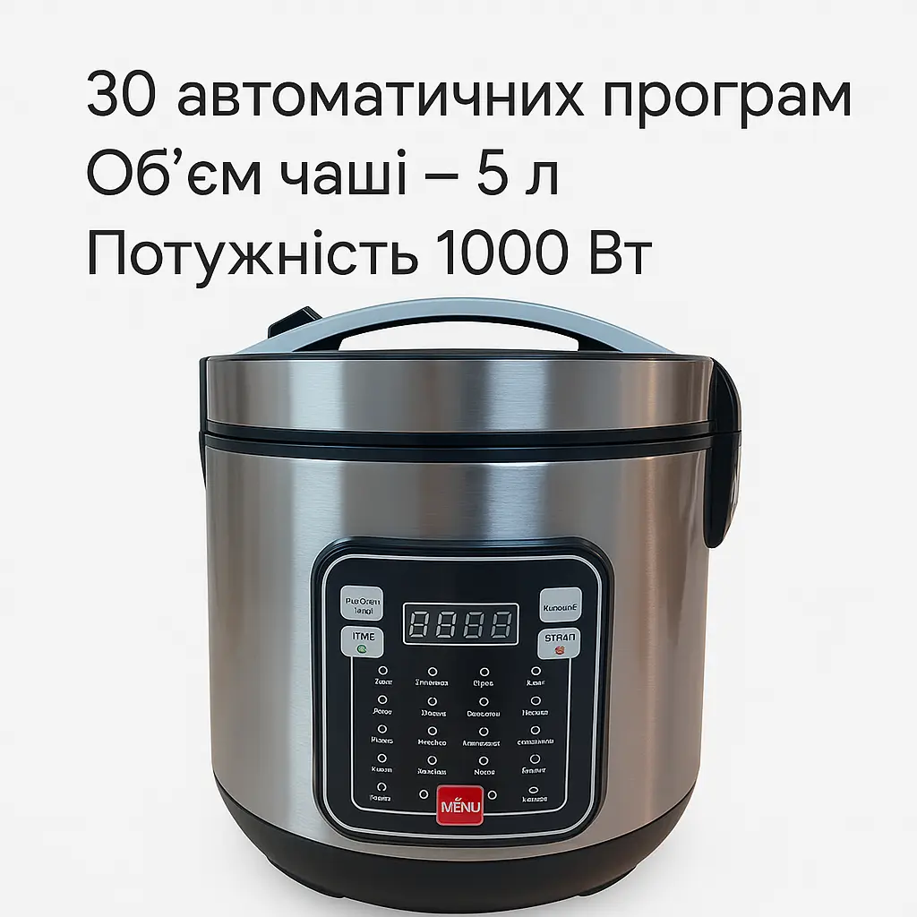 Мультиварка Crownberg CB-5528, 30 программ, 5 л, 1000 Вт, дисплей, функция скороварки