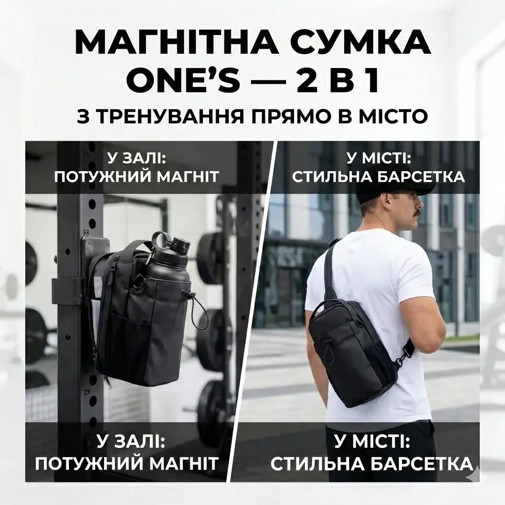 Магнітна сумка для бутилки One's, через плече, для спортзалу