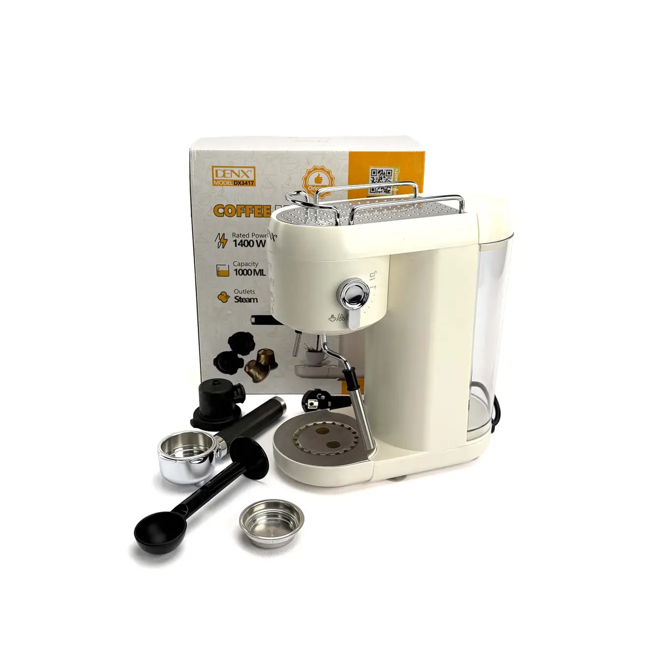 Coffee maker 2-in-1 (drip + espresso) DENX DX3417 1 L 1400 W white