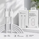 Фото 2 — Кабель Type-C-Type-C 60W тканевый 1м для быстрой зарядки iPhone 17 Pro Max + ключ для SIM-карты White 26X-198