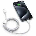 Фото 5 — Кабель Type-C-Type-C 60W тканевый 1м для быстрой зарядки iPhone 17 Pro Max + ключ для SIM-карты White 26X-198