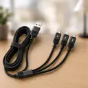 Фото 2 — Кабель 3 в 1 для зарядки USB с разъемами Type-C, Lightning и Micro USB / Кабель быстрая зарядка до 6A 26X-202